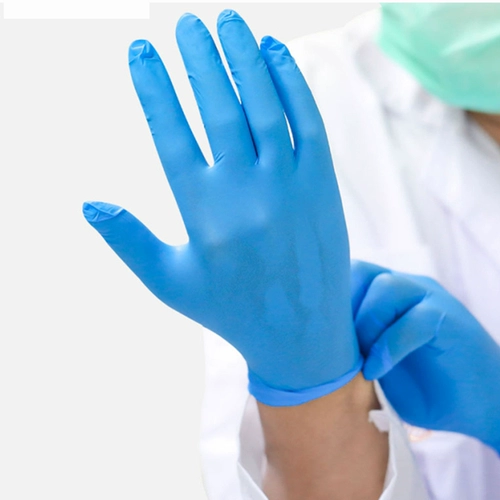Одноразовые синие маслостойкие перчатки, кислотно-щелочный ластик, увеличенная толщина