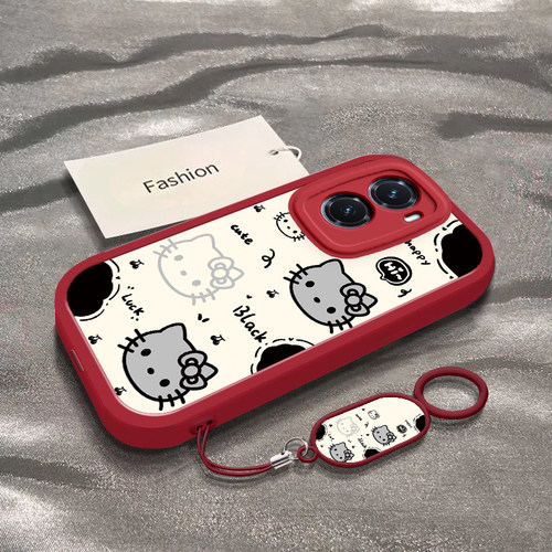 适用于vivoY77手机壳vivoY77e新款V2239A全包防摔保护套vivoY77t小众男女款vivi简约黑白凯蒂猫头y77专用外壳 - 图1