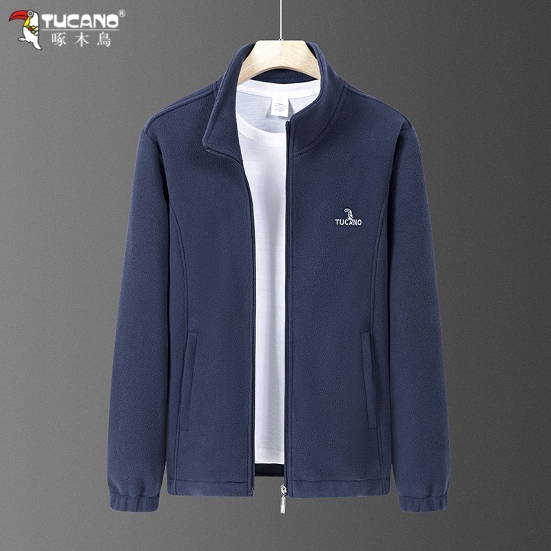 啄木鸟摇粒绒外套男士立领抓绒衣秋冬款加厚保暖休闲宽松夹克外套,淘宝优惠券,粉丝福利购,淘宝优惠卷