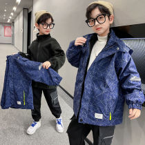 Boy Autumn Winter Clothing Thickened Coat 2023 New Children CUHK Child Assault Kit Three-in-one Detachable Two-piece Set