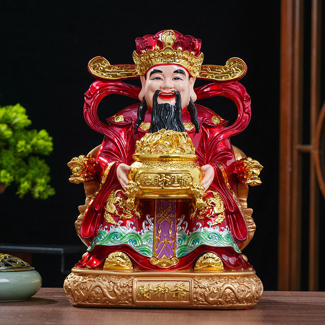 New God of Wealth from all directions, resin Buddha statue, Yuanbao God of Wealth, shop opening office fortune-enhancing ornaments