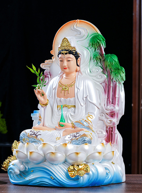 中式树脂观音神像供奉摆件