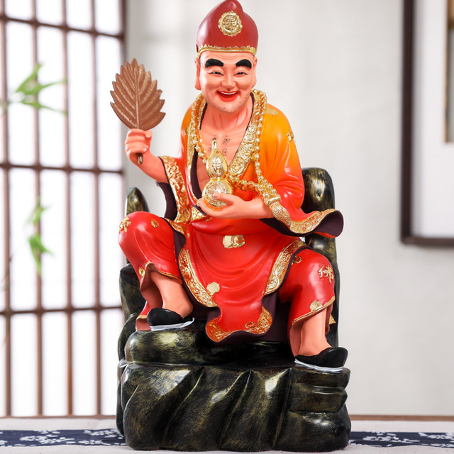 Miaoshan resin Jigong Buddha statue painted Arhat