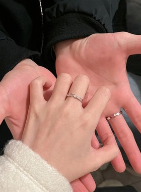 月老红线情侣对戒简约小众设计缠绕红线戒指高级感开口可调节指环