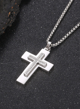 Cross necklace men golden chains stainless steel fashion2026