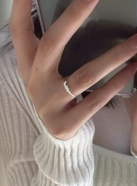 925纯银mini螺旋尾戒简约戒指女韩版潮流时尚个性开口设计
