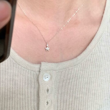 S925纯银mini锆石星星项链女小众设计简约百搭时尚新款锁骨链颈链