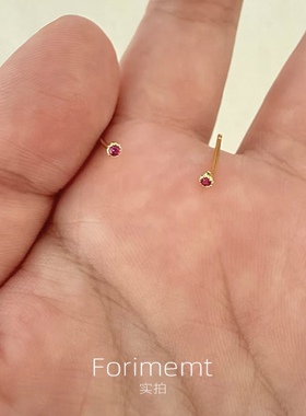 S925纯银mini小圆钉锆石耳钉女养耳洞小众高级简约百搭时尚耳骨钉