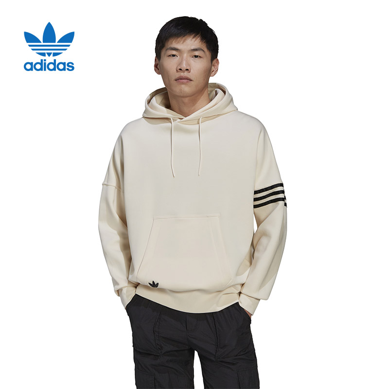 Adidas阿迪达斯三叶草男装2024夏季新款运动休闲连帽卫衣HM1870