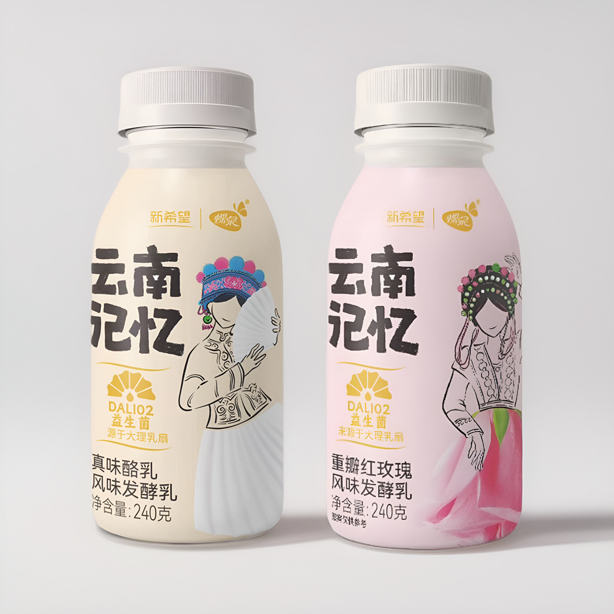 蝶泉新希望云南记忆真味酪乳益生菌发酵乳6瓶装x240g - 图1