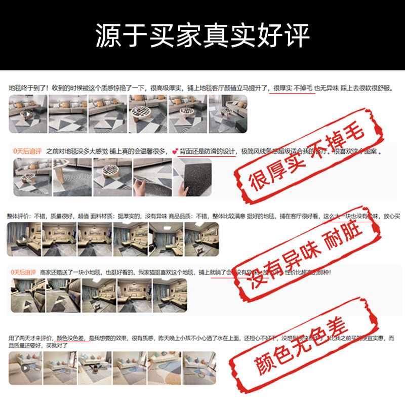 现代简约客厅2022新款沙发茶几毯 银锦地毯