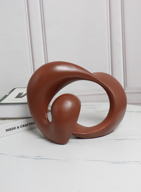 现代简约欧式创意螺旋弯曲摆件样板间会所售楼处书房客厅软装波浪