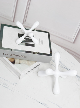 现代白色六角星树脂几何简约现代装饰样板间售楼部桌面艺术摆件