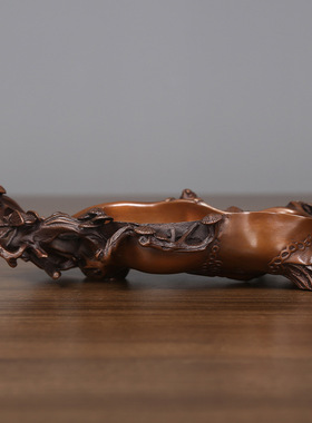 紫铜烟缸摆件工艺品客厅办公室家居装饰品虬松烟缸