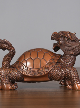 紫铜龙龟摆件乔迁新居家居装饰品酒柜电视柜办公室长寿龟