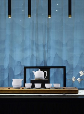 新中式陶瓷茶具金钟壶套组创意水墨山水新品设计师景德镇制装饰品