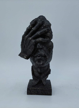 家居客厅工艺品酒柜装饰复北件摆欧品古桌面沉默是金创意现代摆设