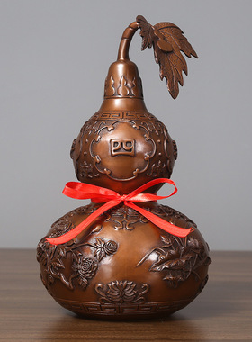 紫铜葫芦摆件工艺品客厅办公室家居装饰品开业新品