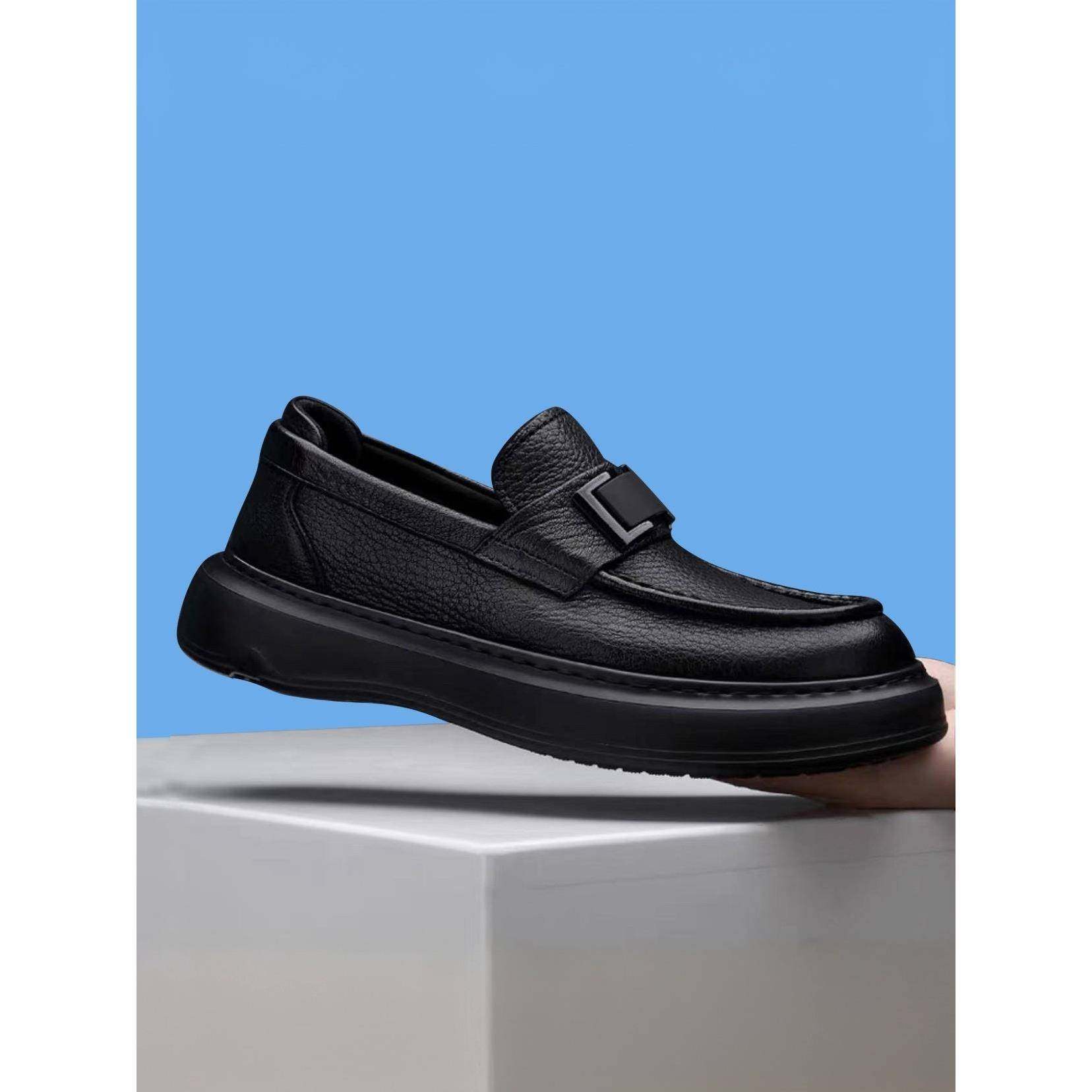 皮鞋男真皮商务正装休闲鞋男士高档鹿皮软面软底一脚蹬透气豆豆鞋,淘宝优惠券,粉丝福利购,淘宝优惠卷