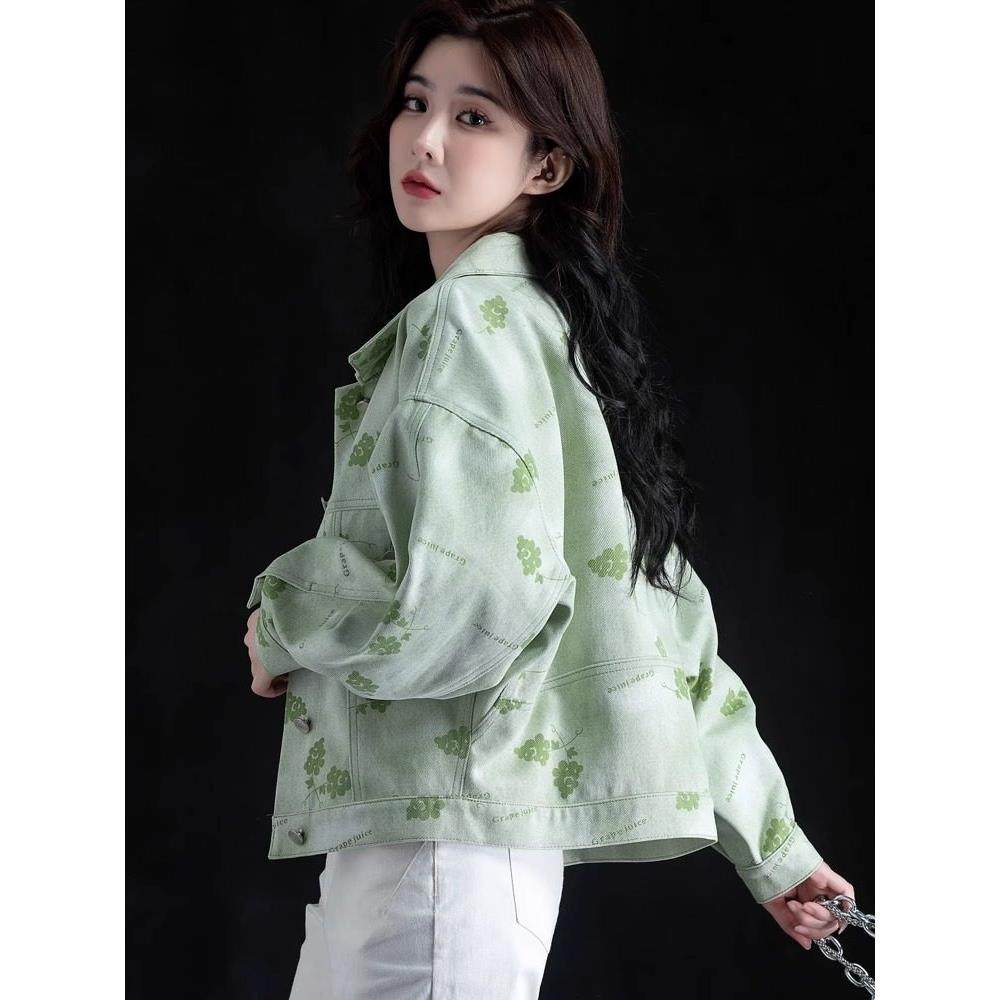 紫色牛仔外套女春秋2025新款爆款港风宽松减龄夹克小个子短款上衣,淘宝优惠券,粉丝福利购,淘宝优惠卷