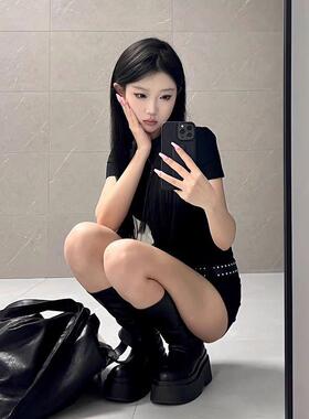 皮带辣妹女款铆钉金属扣