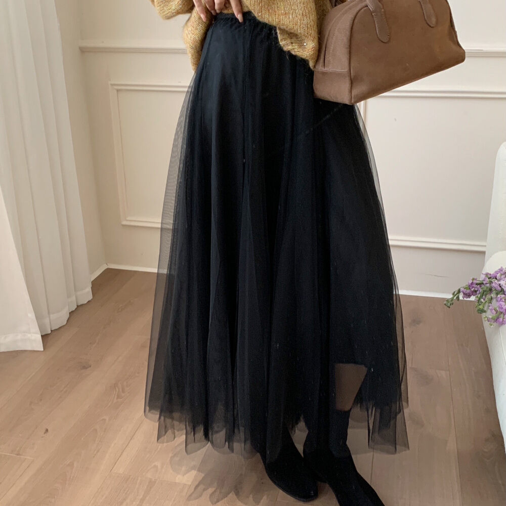 早春新款~韩系温柔风优雅仙女A字气质纱裙女纯色蕾丝高腰半身裙,淘宝优惠券,粉丝福利购,淘宝优惠卷