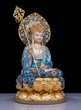 黄铜娑婆三圣佛像家用供奉摆件
