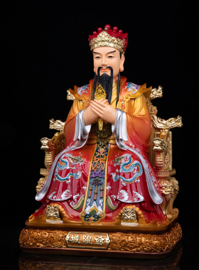 城隍爷神像树脂唐彩摆件