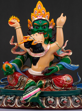 黄白绿黑红财神佛像招财家居摆件树脂工艺品藏传密宗五路财神佛像