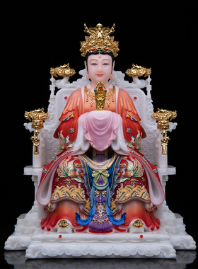 三霄娘娘神像汉白玉彩绘云霄壁霄琼霄摆件泰山奶奶送子眼光娘娘