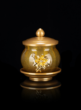 纯铜琉璃佛具套装用品供具家用供奉插香炉佛前供水杯花瓶果盘酒杯