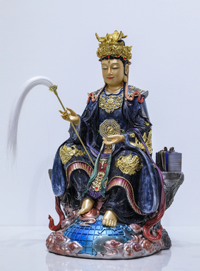 汉白玉地母娘娘神像摆件