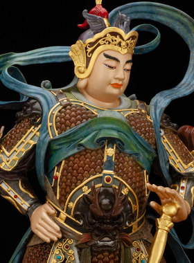 台湾铜鎏金韦陀菩萨佛像摆件