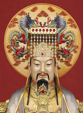 纯铜玉帝王母佛像玉皇大帝王母娘娘神像供奉家用瑶池金母客厅摆件