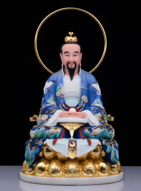 三清道祖神像仿汉白玉摆件