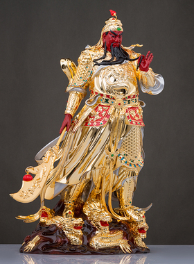 铜招财中式客厅纯手工关公神像