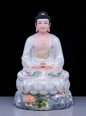 汉白玉全堂佛家用供奉摆件