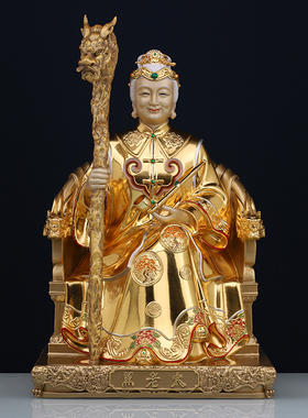 黄铜中式居家黑老太太神像