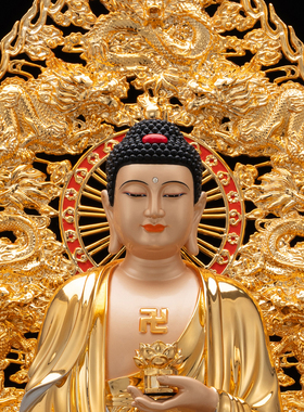 西方三圣佛像台湾铜贴金