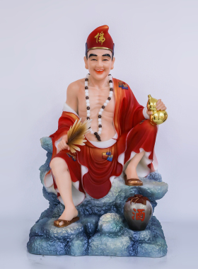 汉白玉济公活佛保平安神像