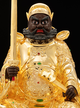 黄铜掐丝镶嵌家用天师钟馗像