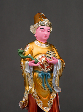 树脂精工彩金钱伯神像