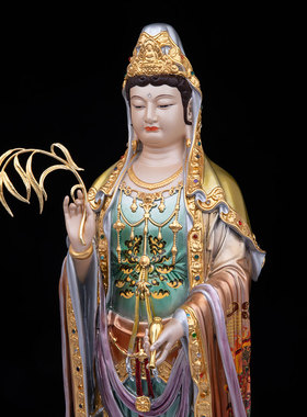 家用西方三圣佛像摆件铜彩