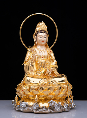 全堂佛观音佛像铜贴金