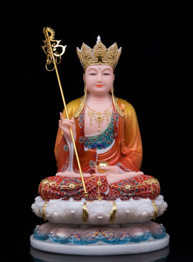 汉白玉观世音菩萨地藏王摆件