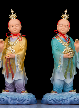 树脂祝福家用招财进宝童子像