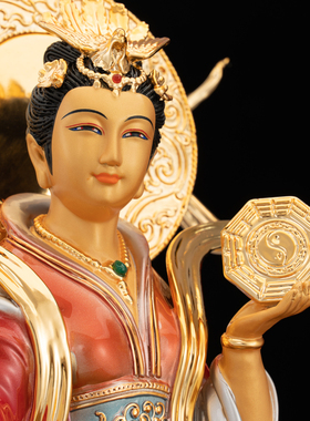 铜鎏金中式九天玄女神像摆件