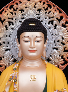 合成玉石精美娑婆三圣摆件