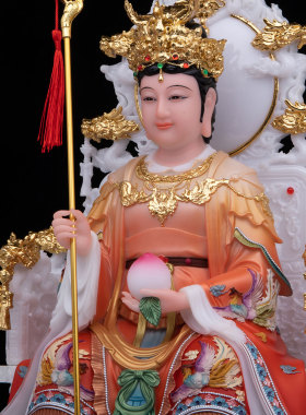 玉帝王母神像家用供奉天青龙椅玉皇大帝像彩绘西王母娘娘桌面摆件