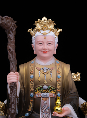 天然石粉中式无声老母摆件